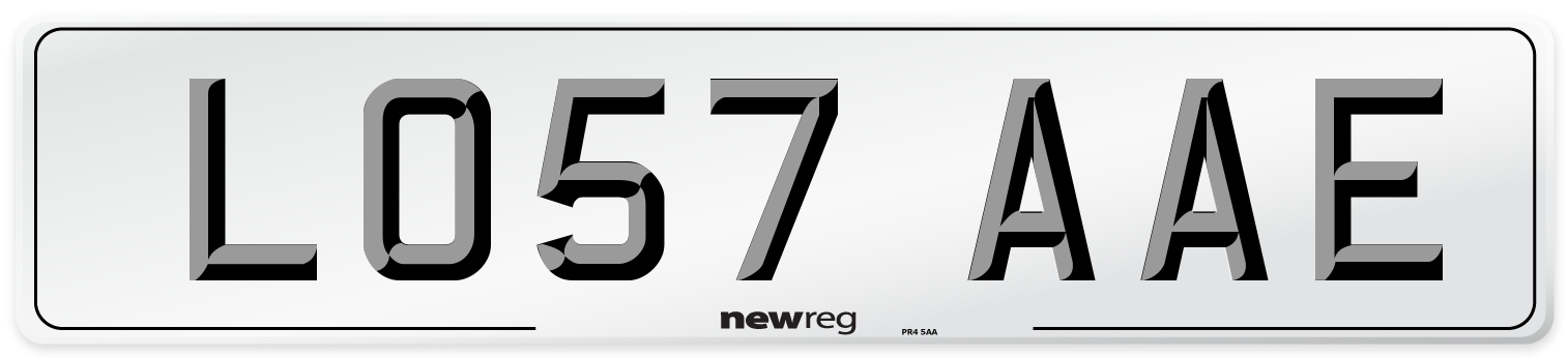 LO57 AAE Number Plate from New Reg